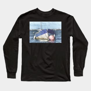 Boat and Buoy Digital Art Long Sleeve T-Shirt